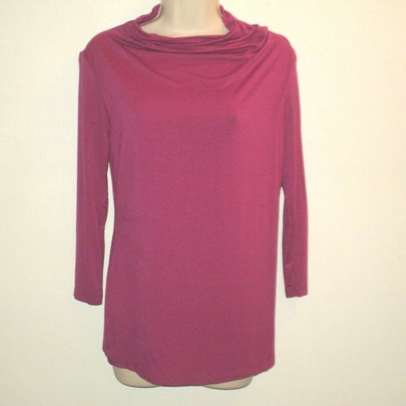 Patrizia Luca Milano Top M Magenta Mock Turtleneck - Picture 1 of 7